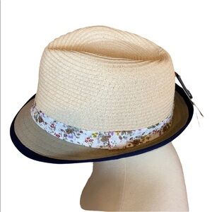 D & Y (David & Young) fedora with floral trim One size fits most